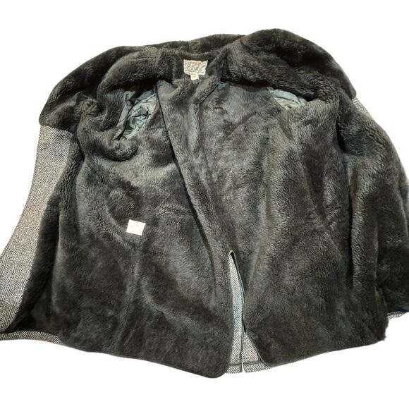 Vintage 80s Westchester Classics Men’s Herringbone Faux Fur Lined Coat Made USA - Picture 5 of 16